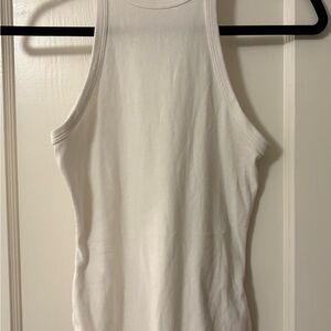 Agolde White Ribbed Bodysuit